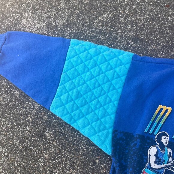 VTG 90s Major Moves Blue Quilted Long Sleeve Basketball Kids Short Sz 6 - Picture 2 of 8